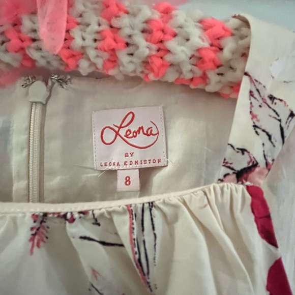 Leona size 8 pink and cream floral dress with pockets and back zip - Picture 4 of 5